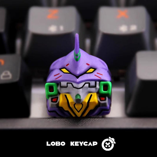 Lobo EVA-01 / Unit-01 Neon Geneis Evangelion Anime Theme Artisan Keycaps Resin Keycap