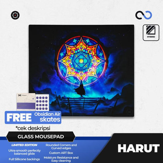 Lock-On Gear Harut Silicone Base Gaming Glass Mousepad Kaca (Hybrid)