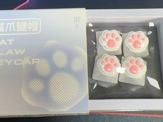 XVX Cat Paw White Artisan Keycaps ABS PBT Silicone Keycap