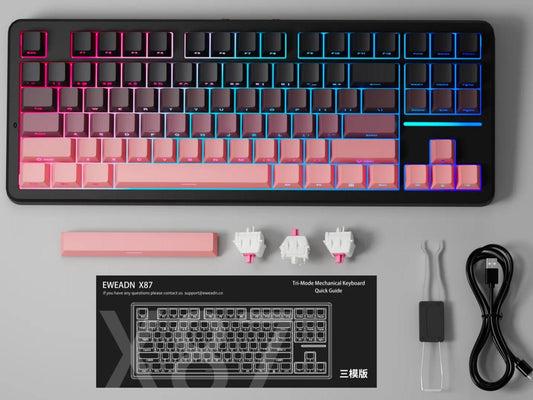 EWEADN X87 Wireless Gasket Hotswap 75% Mechanical Keyboard PBT with Knob Bluetooth / 2.4ghz / Wired