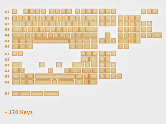 Wuque Studio WS Kiss of The Sun Amber Series Keycaps Cherry Profile Doubleshot PC Keycap 170-Keys