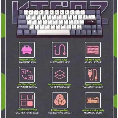 Darmoshark KT68Z / KT-68Z Hall Effect 65% Alu Keyboard Rapid Trigger Wooting