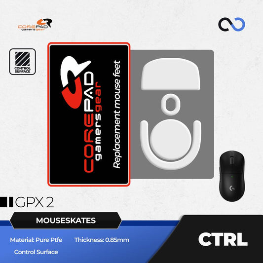 Corepad CTRL G Pro X Superlight 2 / GPX 2 PTFE Mouse Feet / Mouse Skate for Cloth Mouse pad (Control)