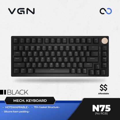 VGN N75 / N-75 NON-RGB Hotswap Gasket Mount 75% Mechanical Keyboard