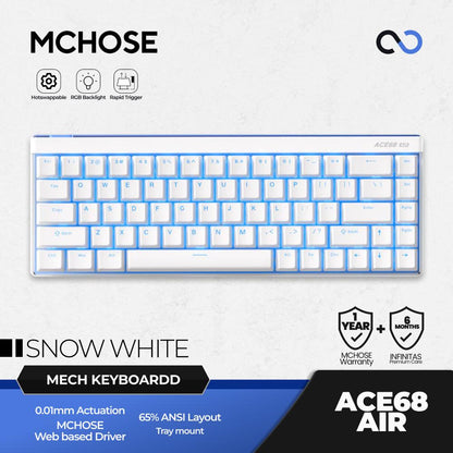 MCHOSE ACE68 AIR 8K Hall Effect 65% Magnetic Keyboard Rapid Trigger SOCD DKS RDT Wooting