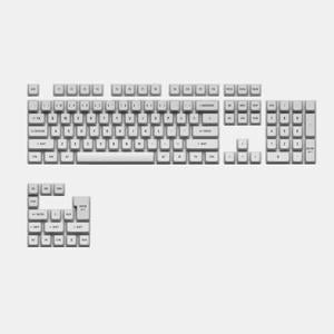 Keytok BOW / Black On White Keycaps KOL Profile Double Shot Dye sub Printed PBT+PC Keycap 121-Keys