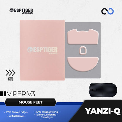 ESPTiger YanZi-Q Razer Viper V3 Pro Mouse Feet / Mouse Skate PTFE for Glass Mouse pad (Speed)