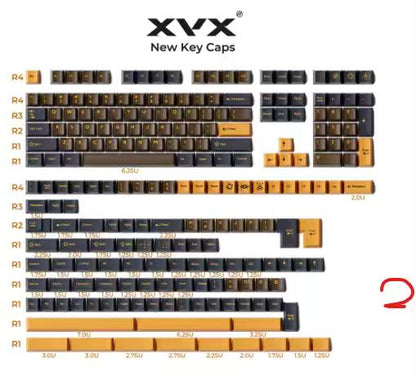 XVX Rustlight Retro / Quantum Light Keycaps Cherry Profile PBT+PC Double Shot Keycap 216-Keys