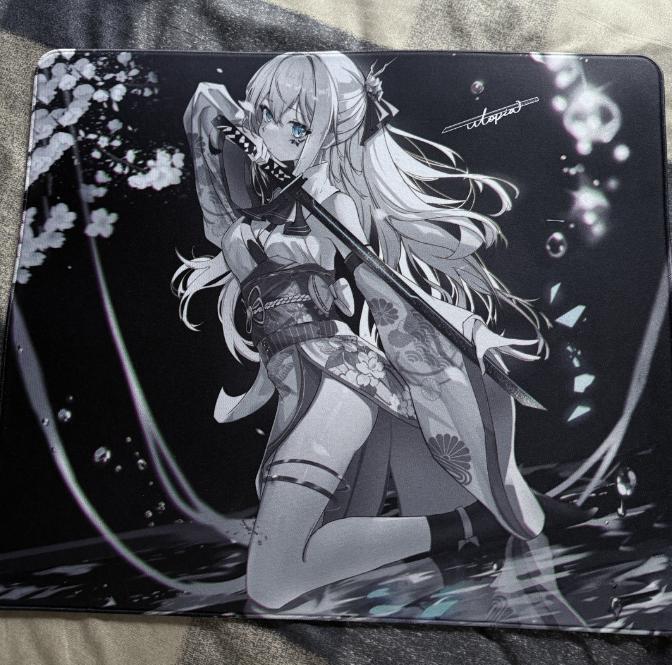Utopia Gaming Black Blade 2 Poron Base Gaming Mousepad Anime (Hybrid-Control) Saturn Pro Surface