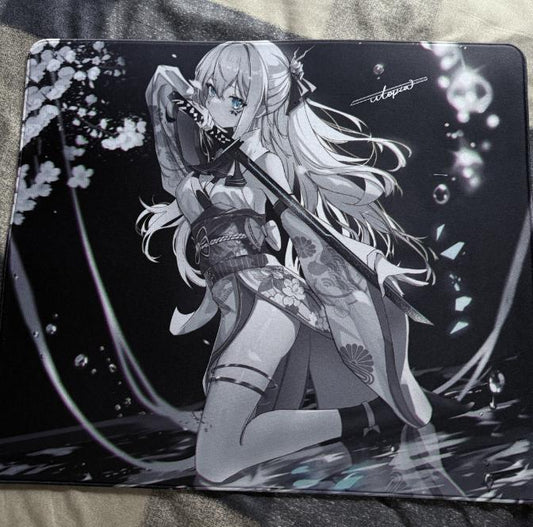 Utopia Gaming Black Blade 2 Poron Base Gaming Mousepad Anime (Hybrid-Control) Saturn Pro Surface