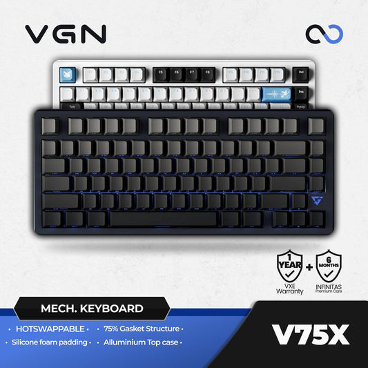 VGN VXE ATK V75X / V-75X Hotswap Gasket Mount 75% Alu Mechanical Keyboard