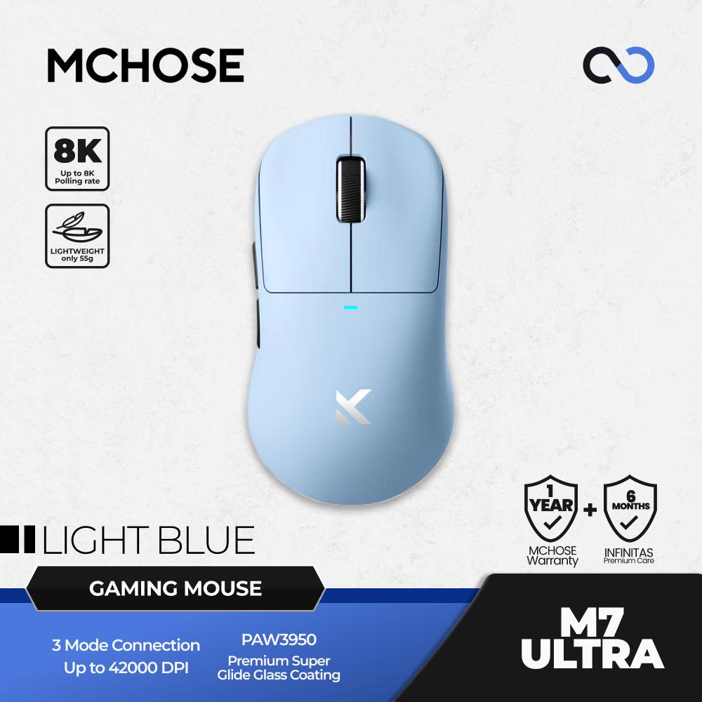 MCHOSE M7 Ultra 8K Wireless Ultra Light Weight PAW3950 Gaming Mouse U2 Shape