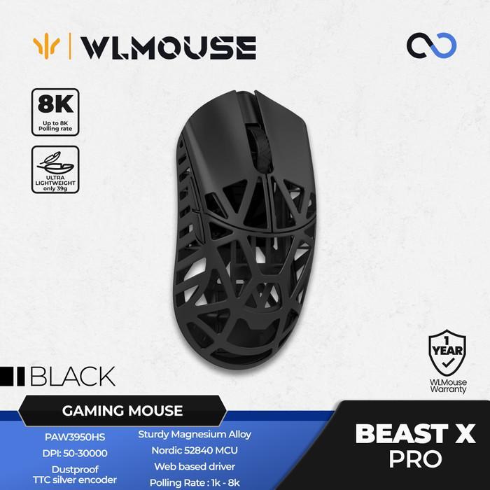 WLMouse Beast X Pro 8k Super Light Magnesium Wireless ambidextrous Gaming Mouse