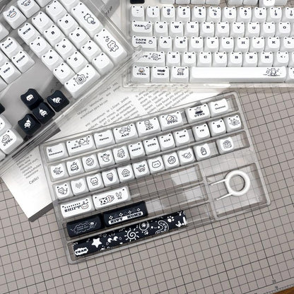 XVX Cute kitten Keycaps MAO Profile Dye-Sub PBT Keycap 143-keys