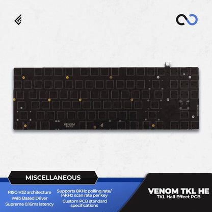 Geonworks VENOM TKL HE PCB Hall Effect TKL Gaming Keyboard Rapid Trigger SOCD