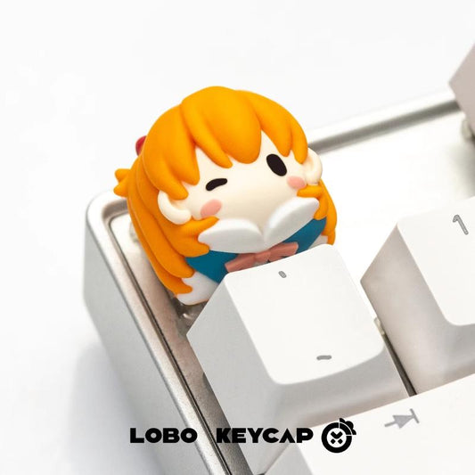 Lobo Asuka Neon Geneis Evangelion Anime Theme Artisan Keycaps Resin Keycap
