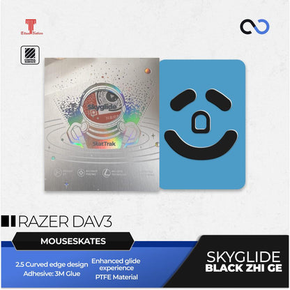Skyglide StatTrak Black Zhi Ge Razer Deathadder V3 Pro / Razer Deathadder V3 Gaming Mouse Feet / Mouse Skate PTFE (Control)