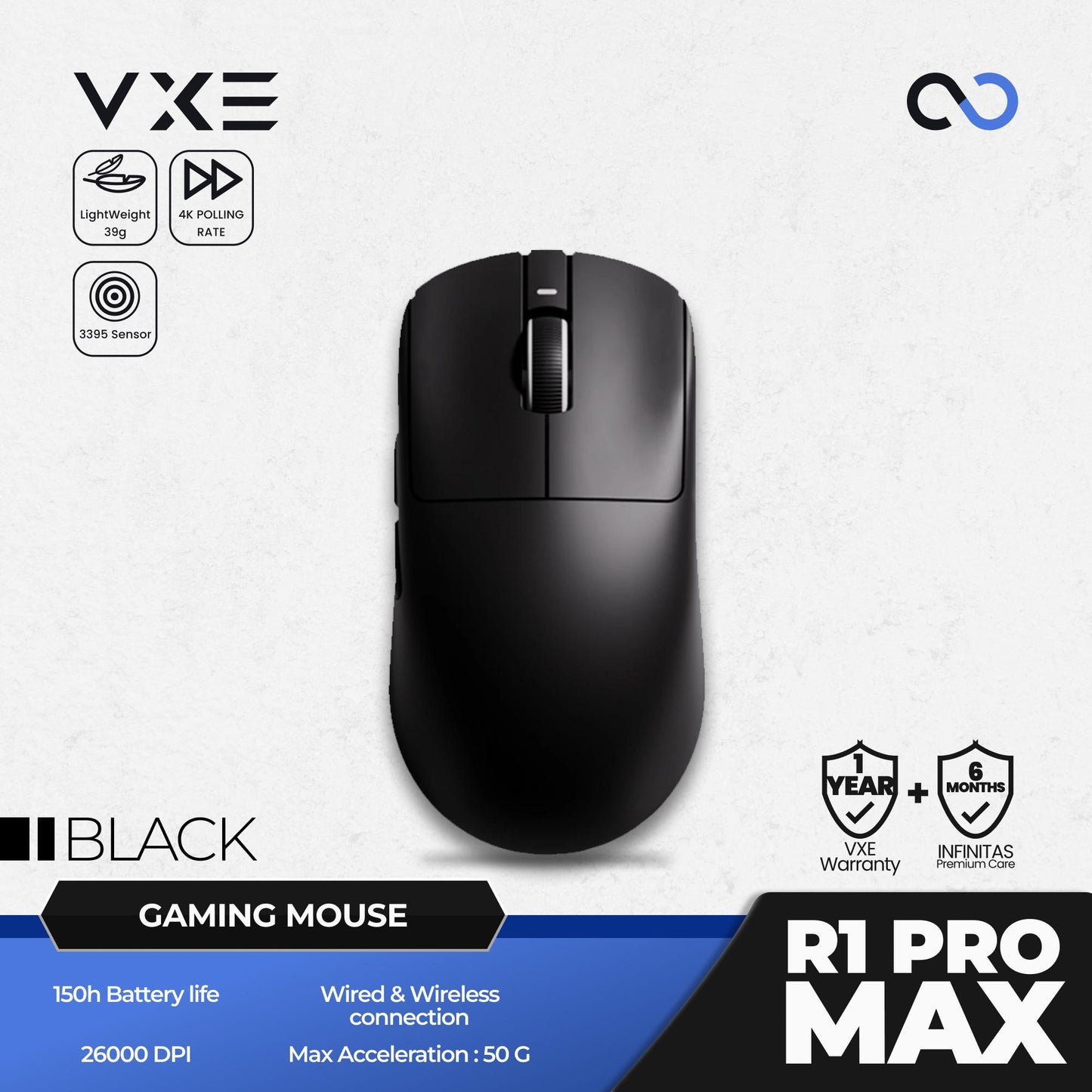 VGN VXE R1 PRO MAX 4K Wireless Light Weight Gaming Mouse