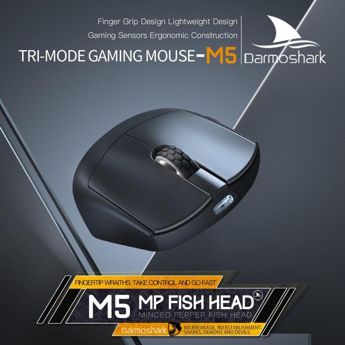 Darmoshark M5 MP Fish Head 4K 8K Wireless Ultra Light Finger Tip Gaming Mouse
