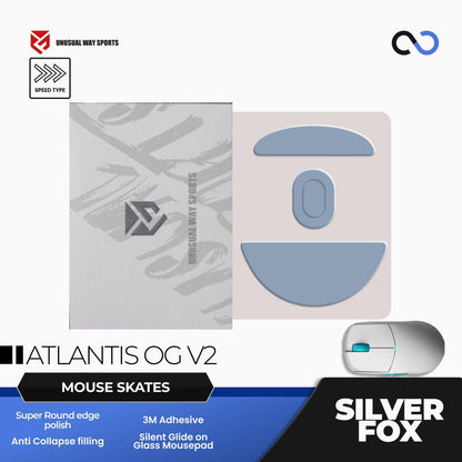 Unusual Way Sports Silver Fox Lamzu Atlantis OG V2 Pro Mouse Feet / Mouse Skate PTFE (Speed)