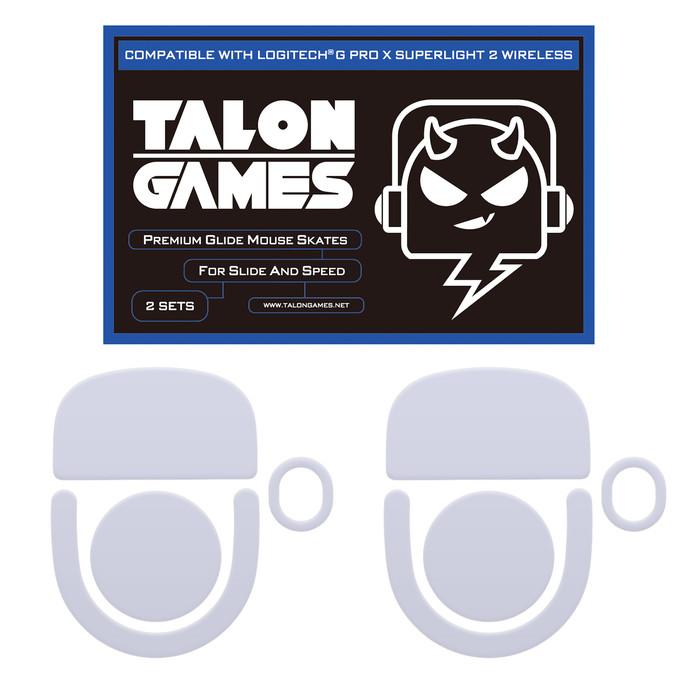 TALONGAMES White G Pro X Superlight 2 / GPX 2 Mouse Feet / Mouse Skate PTFE for Cloth Mouse pad (Hybrid)