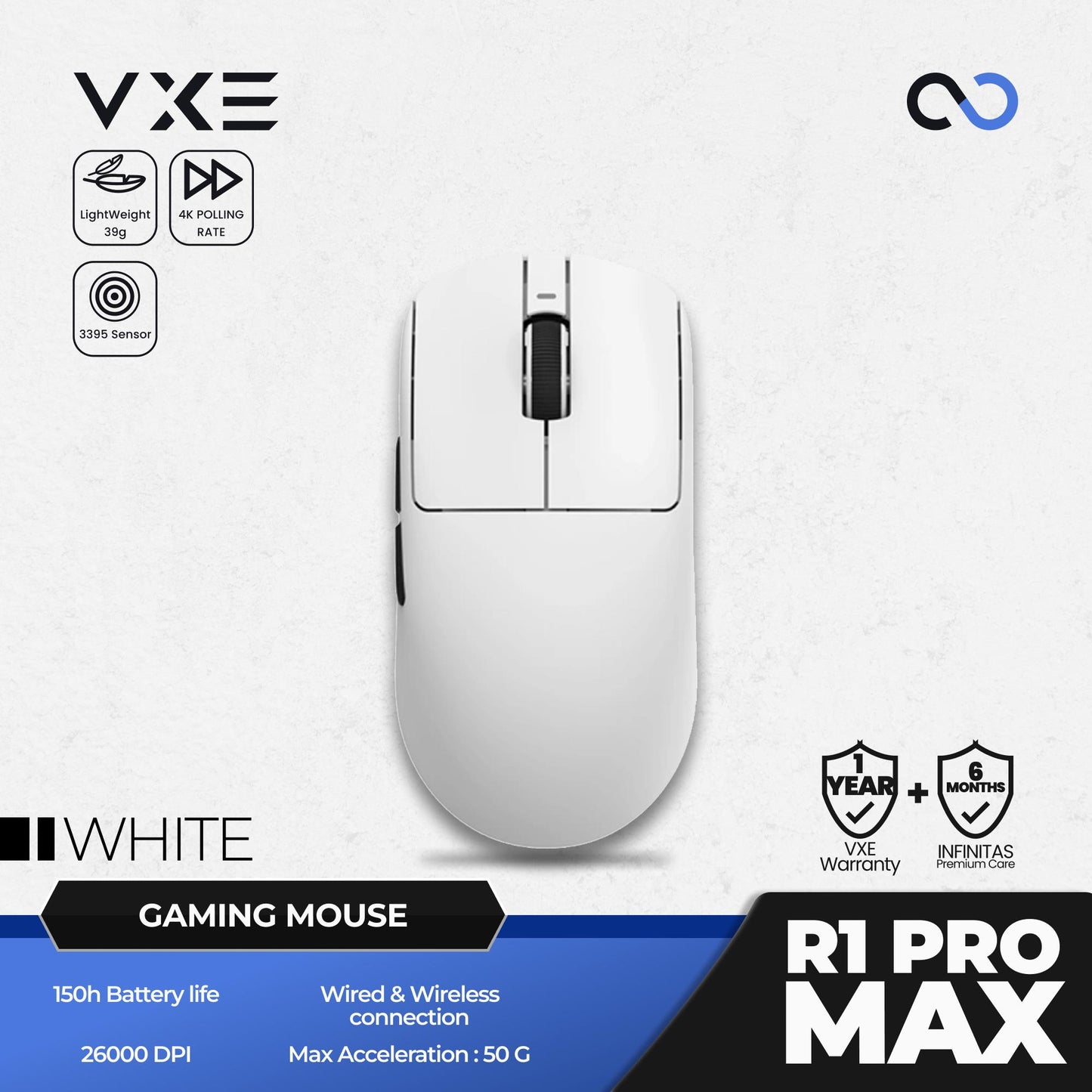 VGN VXE R1 PRO MAX 4K Wireless Light Weight Gaming Mouse