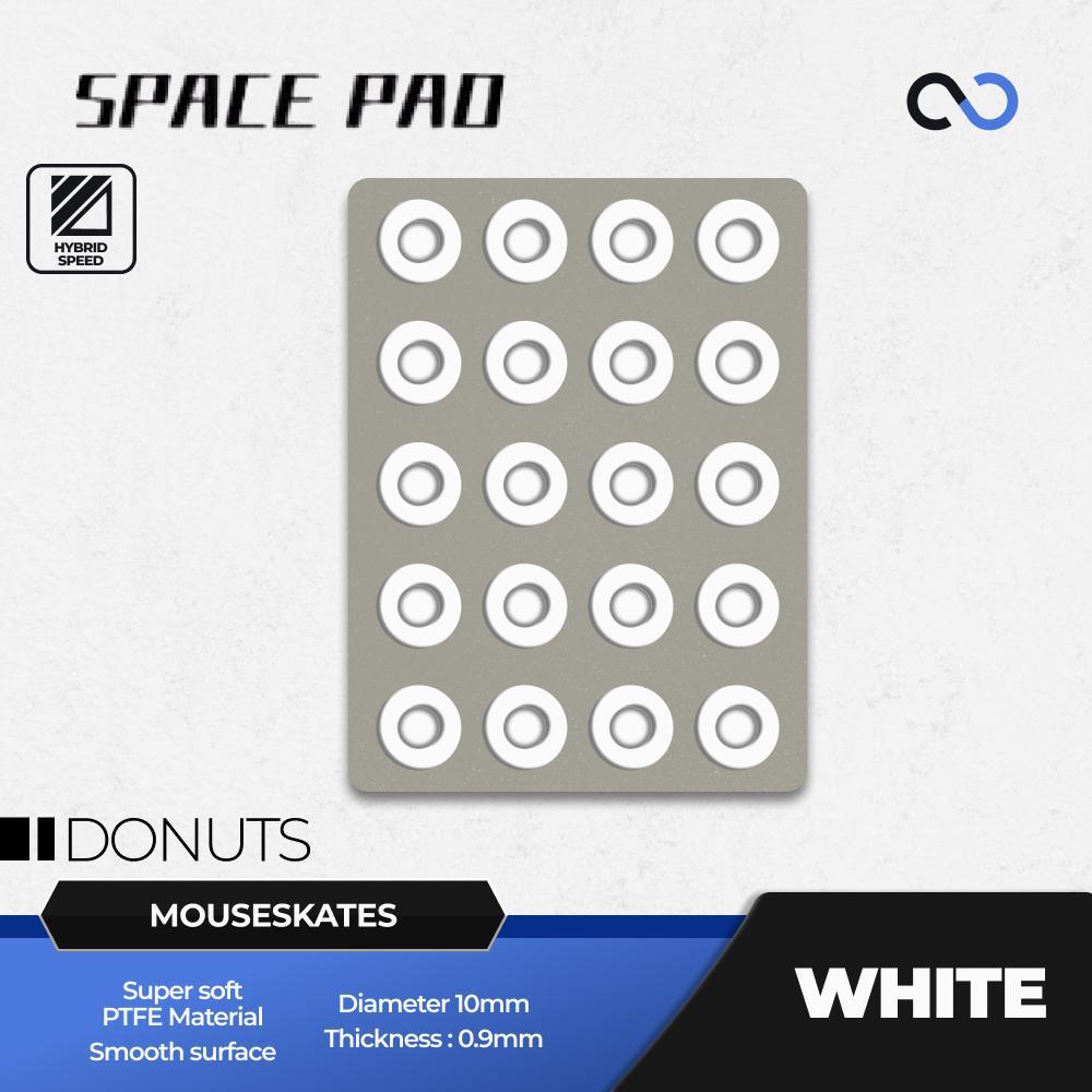 Spacepad White Donuts Universal Gaming Mouse Feet / Mouse Skate PTFE (Hybrid-Speed)